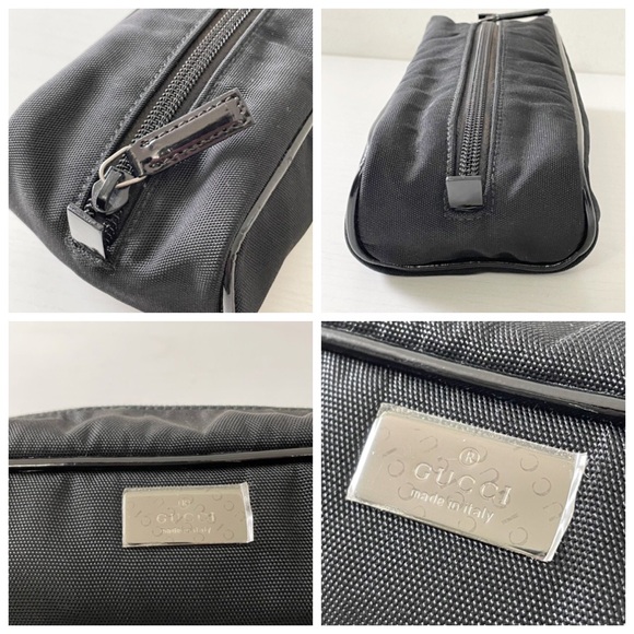 Gucci rare black nylon patent leather multi function zip pouch - Picture 4 of 9